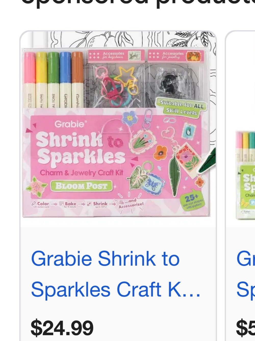 Shrink to Sparkles Charm & Jewelry Craft Kit - Pink